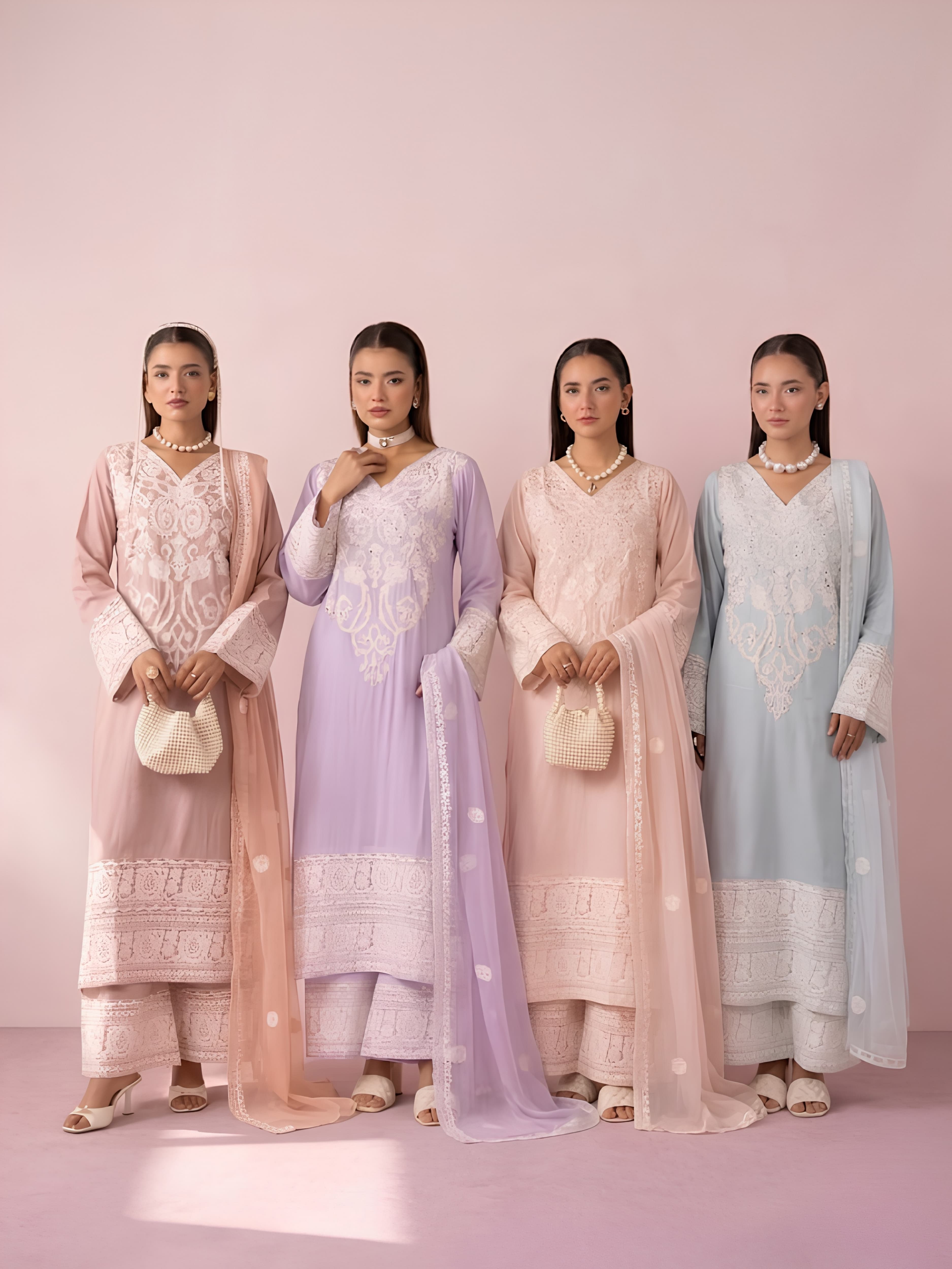 MS61 new summer collection in stunning pastel shades salwar kameez Pakistani Indian fashion Asian Lightweight Breathable image 1