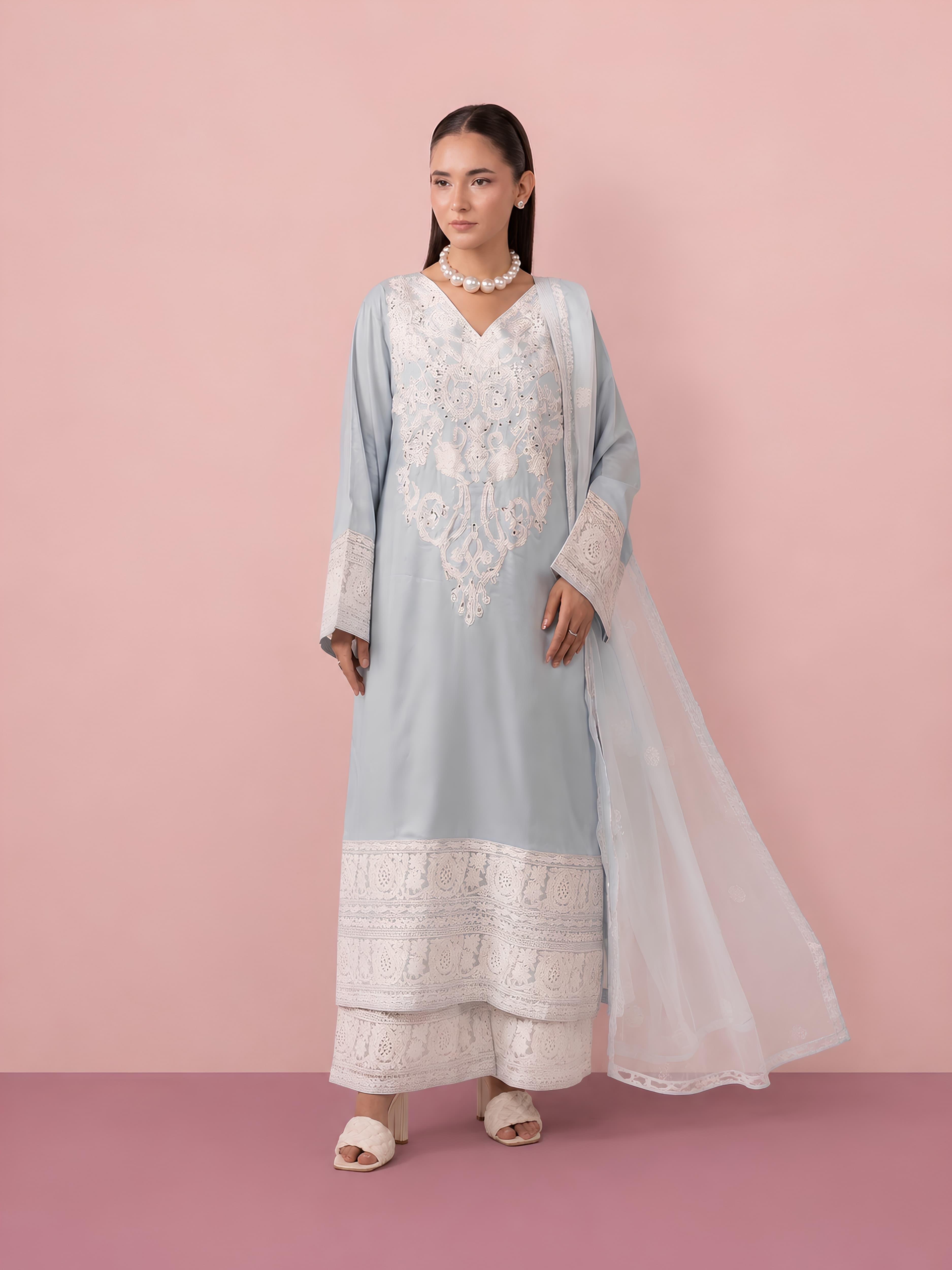 MS61 new summer collection in stunning pastel shades salwar kameez Pakistani Indian fashion Asian Lightweight Breathable image 2