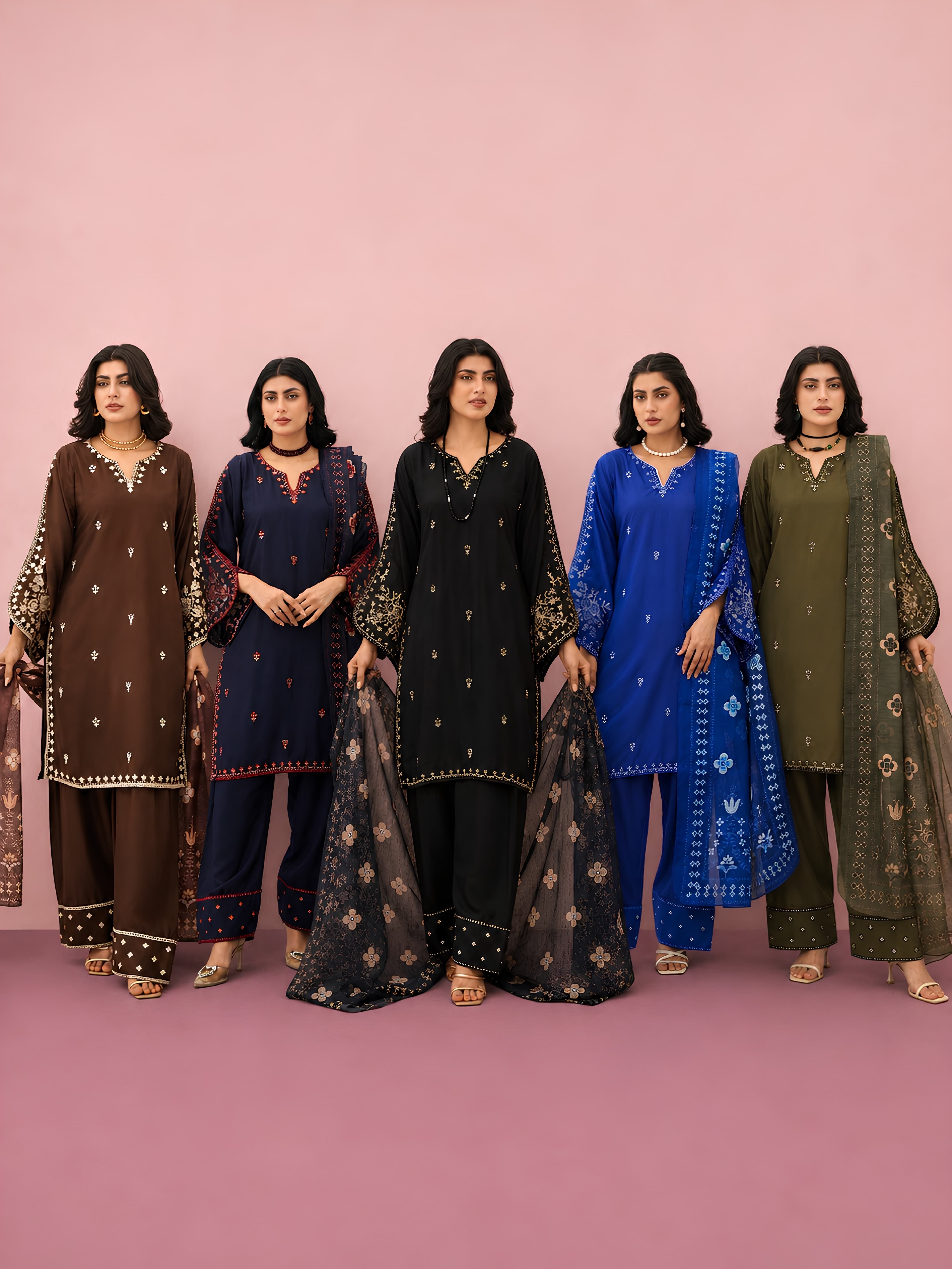 PS71 New Summer Linen Collection | Embroidered Farshi Shalwar & Bell Sleeve Kameez Pakistani Indian latest trending fashion salwar kameez image 1