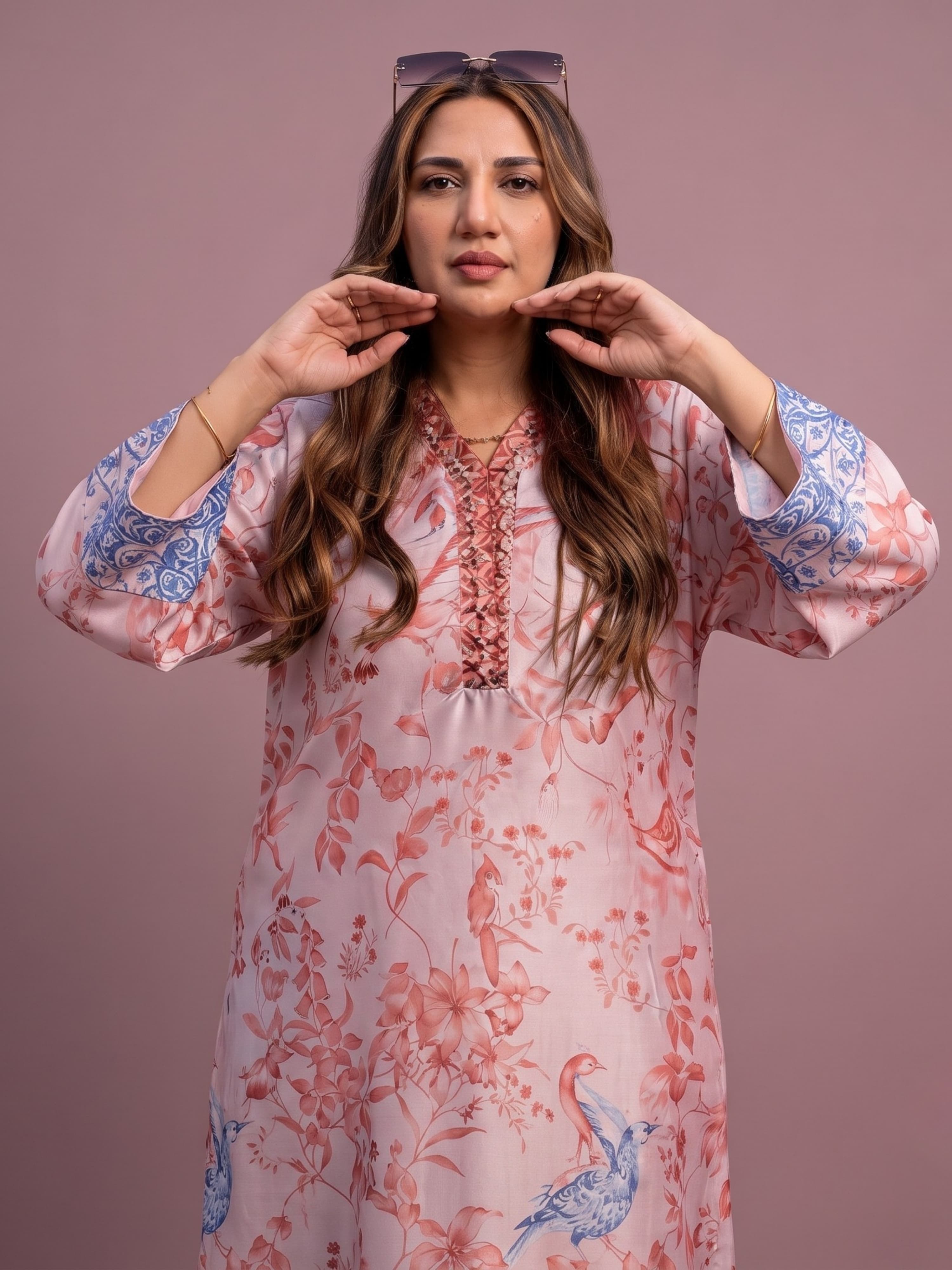 35SV Heatwave Ready | Silk Kaftans in 2 Stunning Colours Summer treading printed kaftans emblished neckline women’s coords image 3