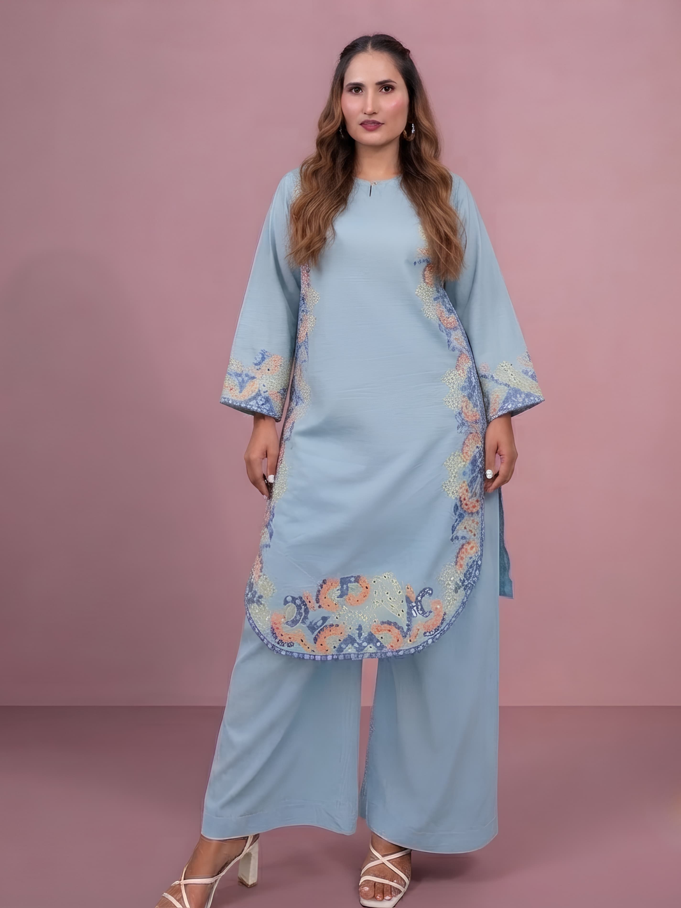 9363 Cotton Chikankari Summer coord set TAILORED FIT| Exclusive UK Collection Womens fashion salwar kameez image 2