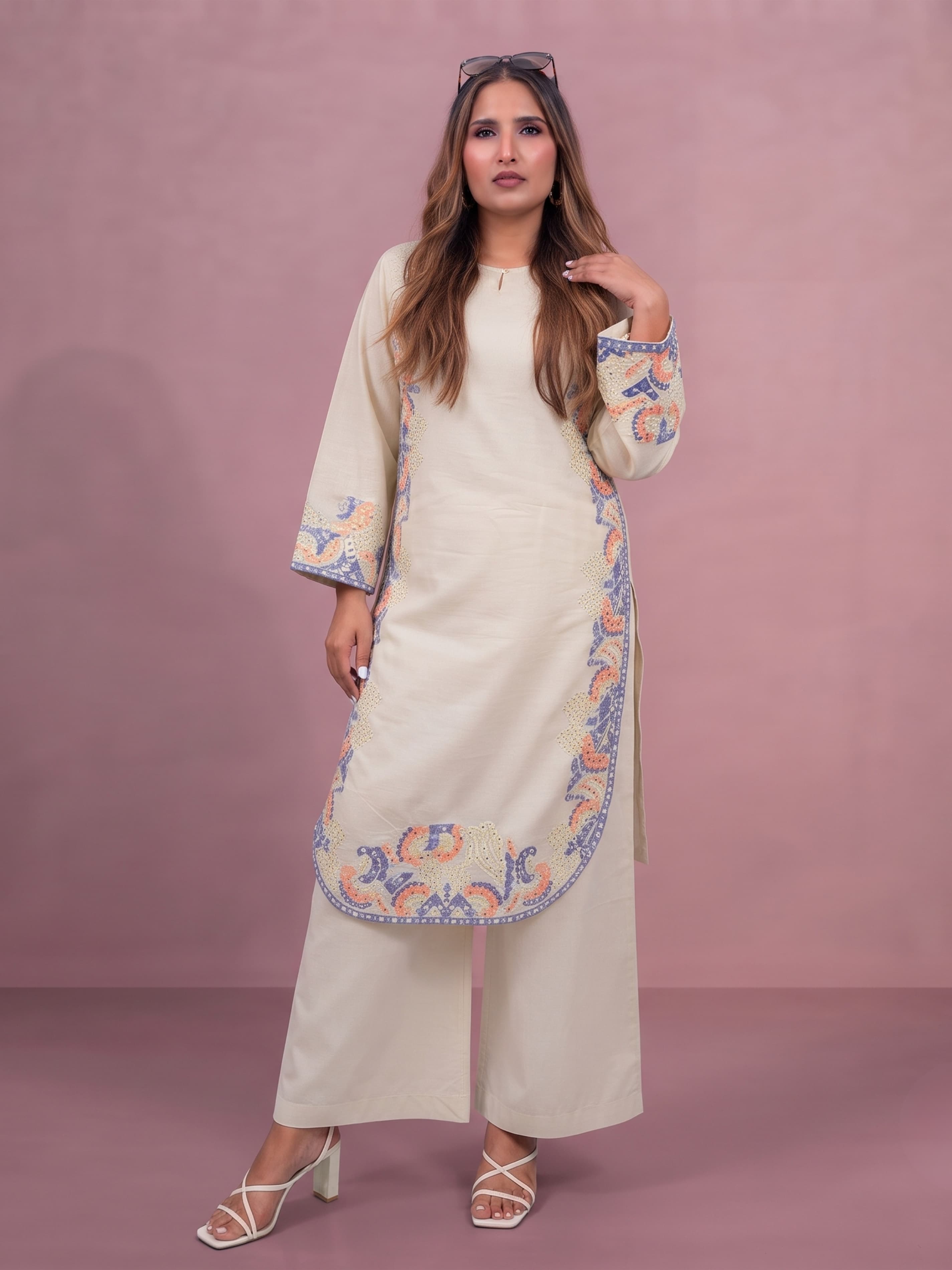 9363 Cotton Chikankari Summer coord set TAILORED FIT| Exclusive UK Collection Womens fashion salwar kameez image 4