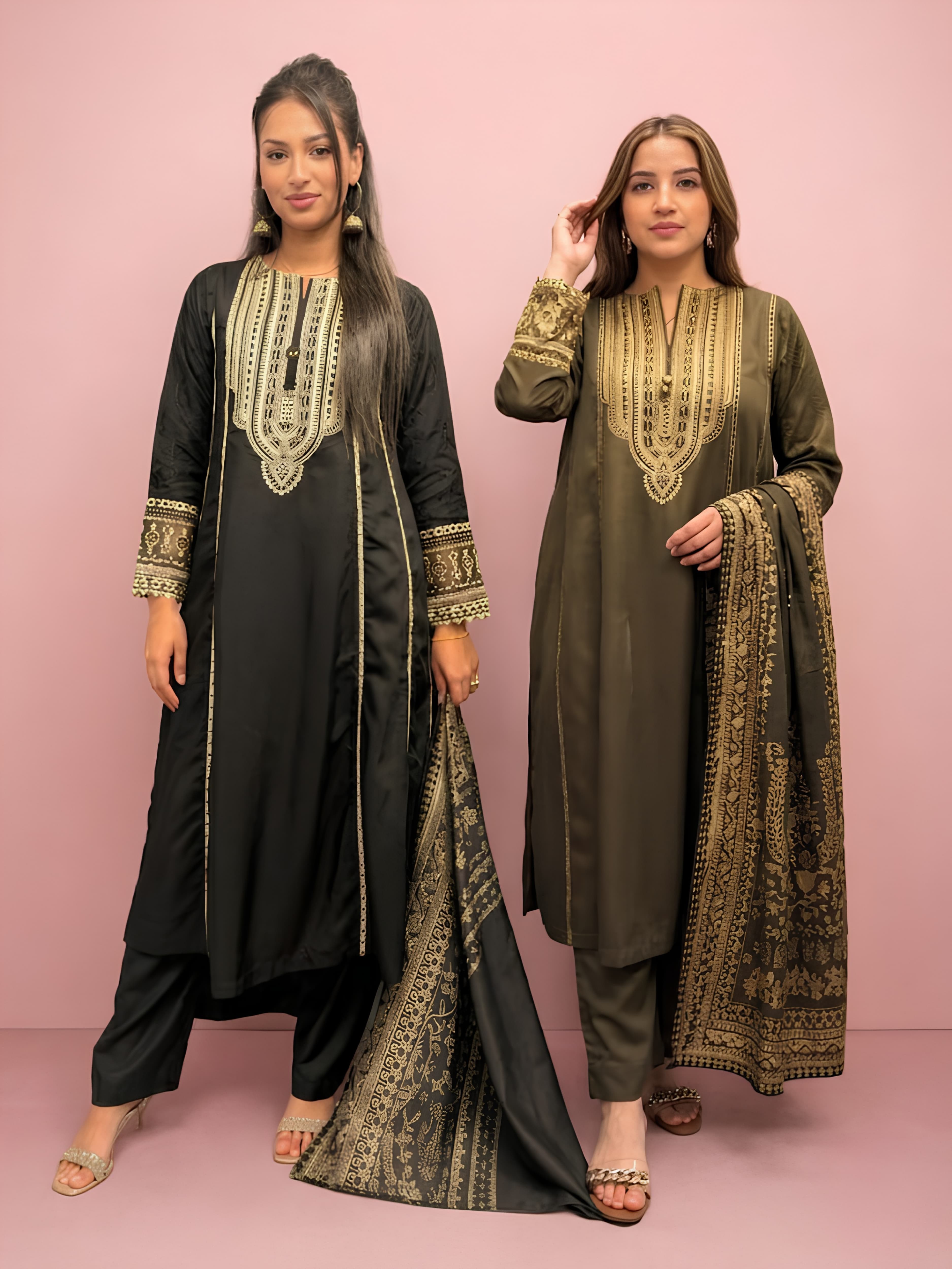 CL02 NEW festive shalwar kameez suits 3pc Pakistani Indian fashion modest traditional Priumum quality party wear affordable Womenswear Salwar Asian viscose Eid a-line spring summer image 1