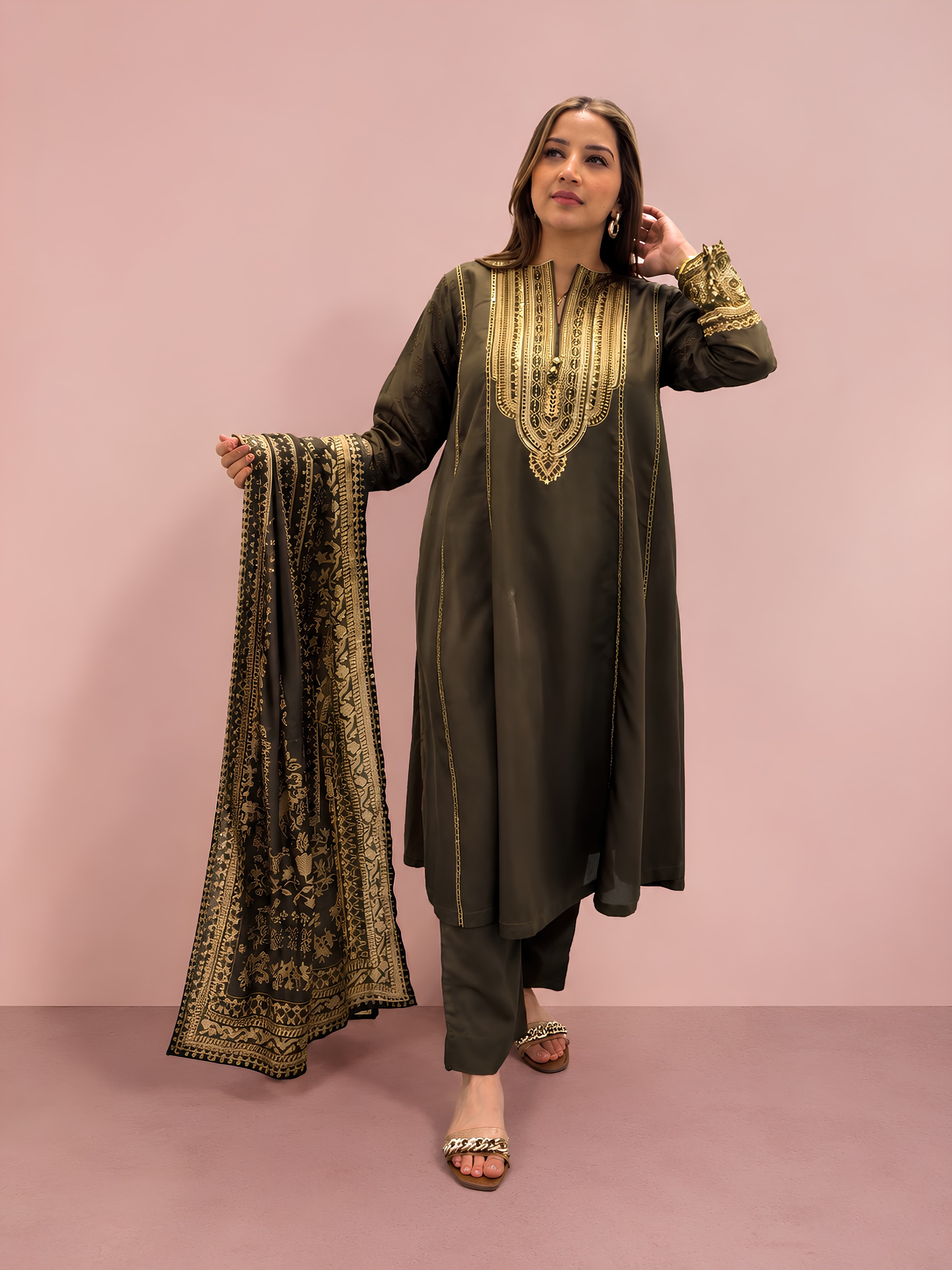 CL02 NEW festive shalwar kameez suits 3pc Pakistani Indian fashion modest traditional Priumum quality party wear affordable Womenswear Salwar Asian viscose Eid a-line spring summer image 2