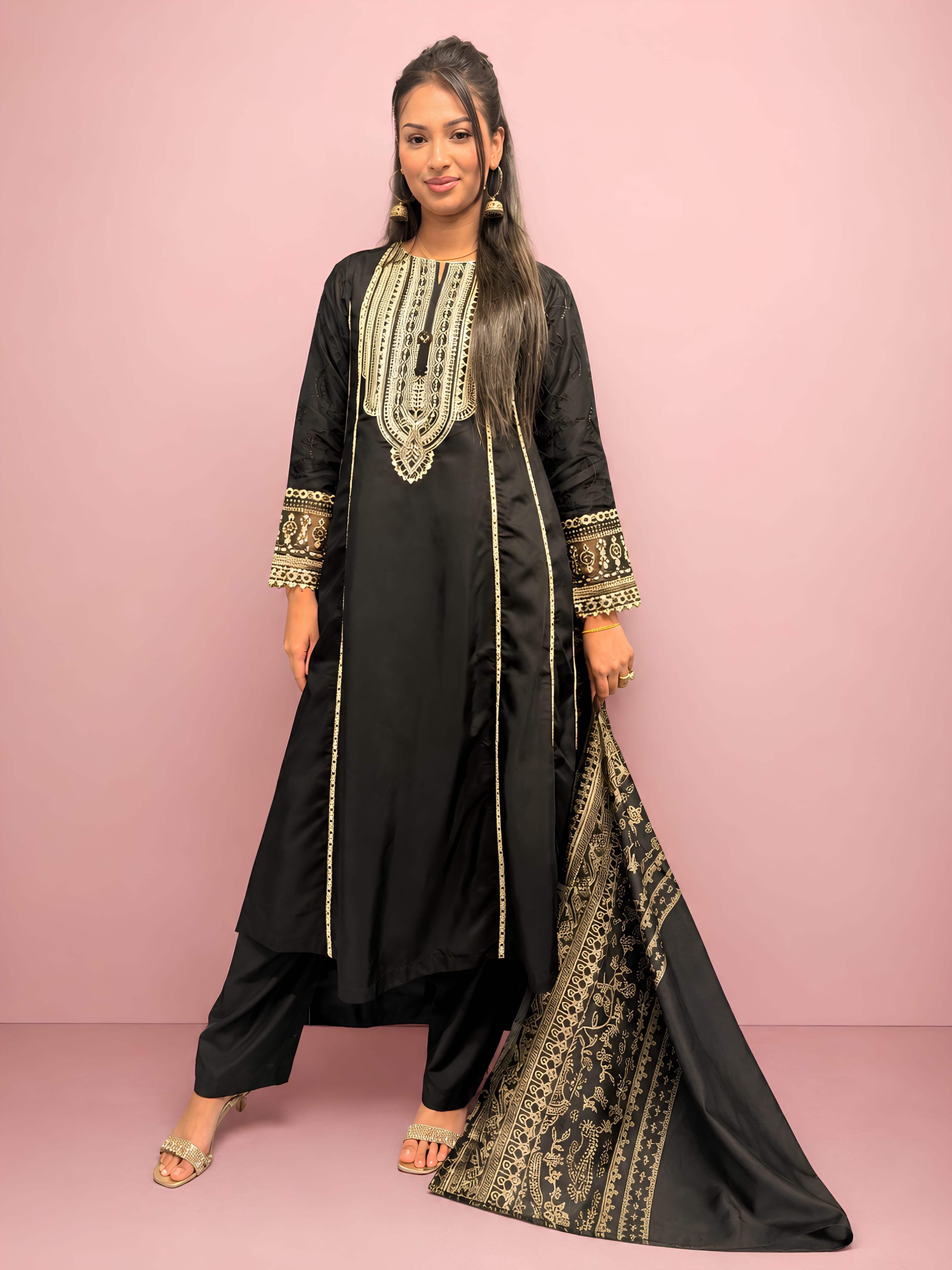 CL02 NEW festive shalwar kameez suits 3pc Pakistani Indian fashion modest traditional Priumum quality party wear affordable Womenswear Salwar Asian viscose Eid a-line spring summer image 4