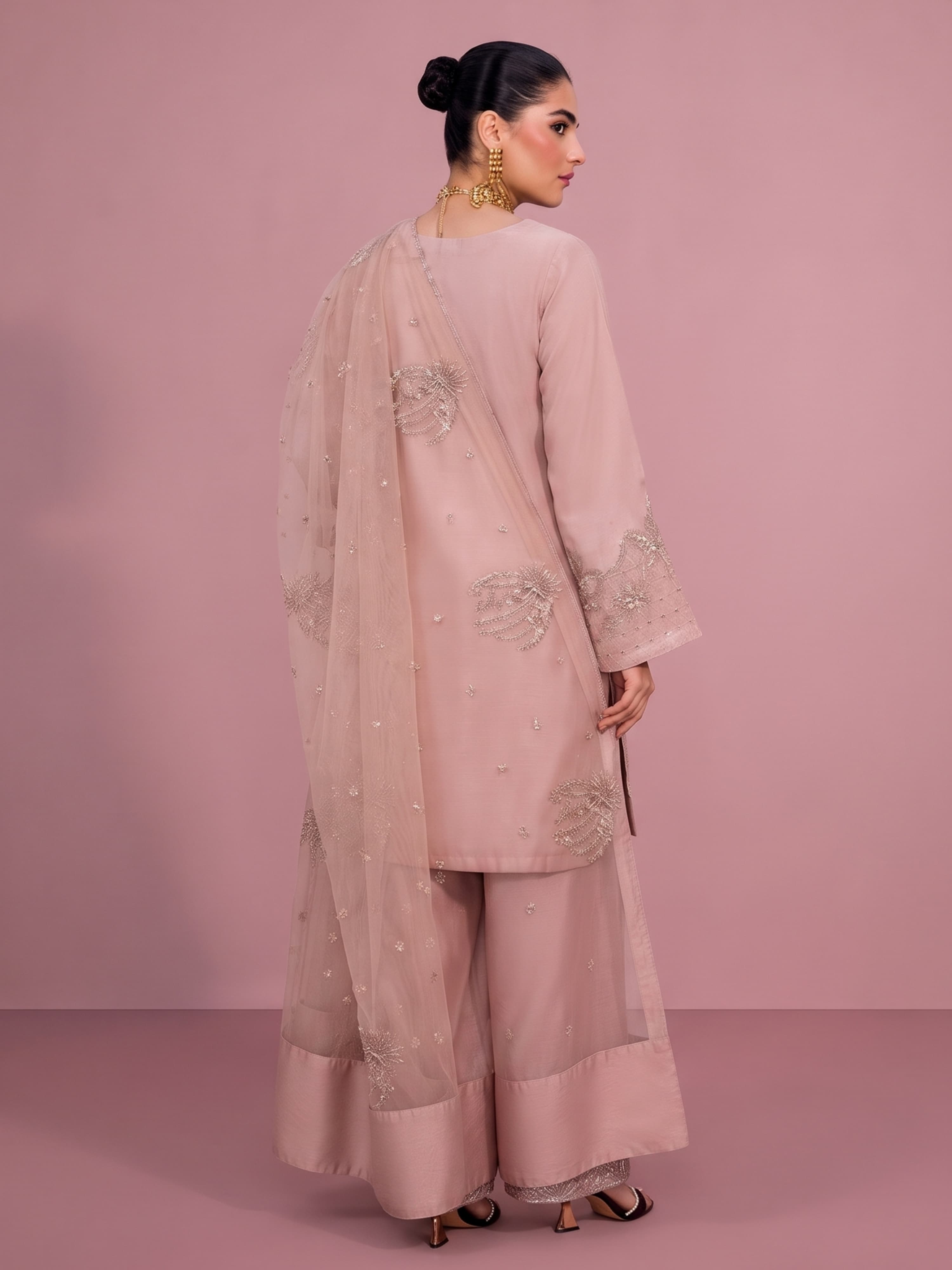 HR912 Priumum viscose nude pale collection salwar kameez with scarf party festive range Pakistani Indian fashion image 2