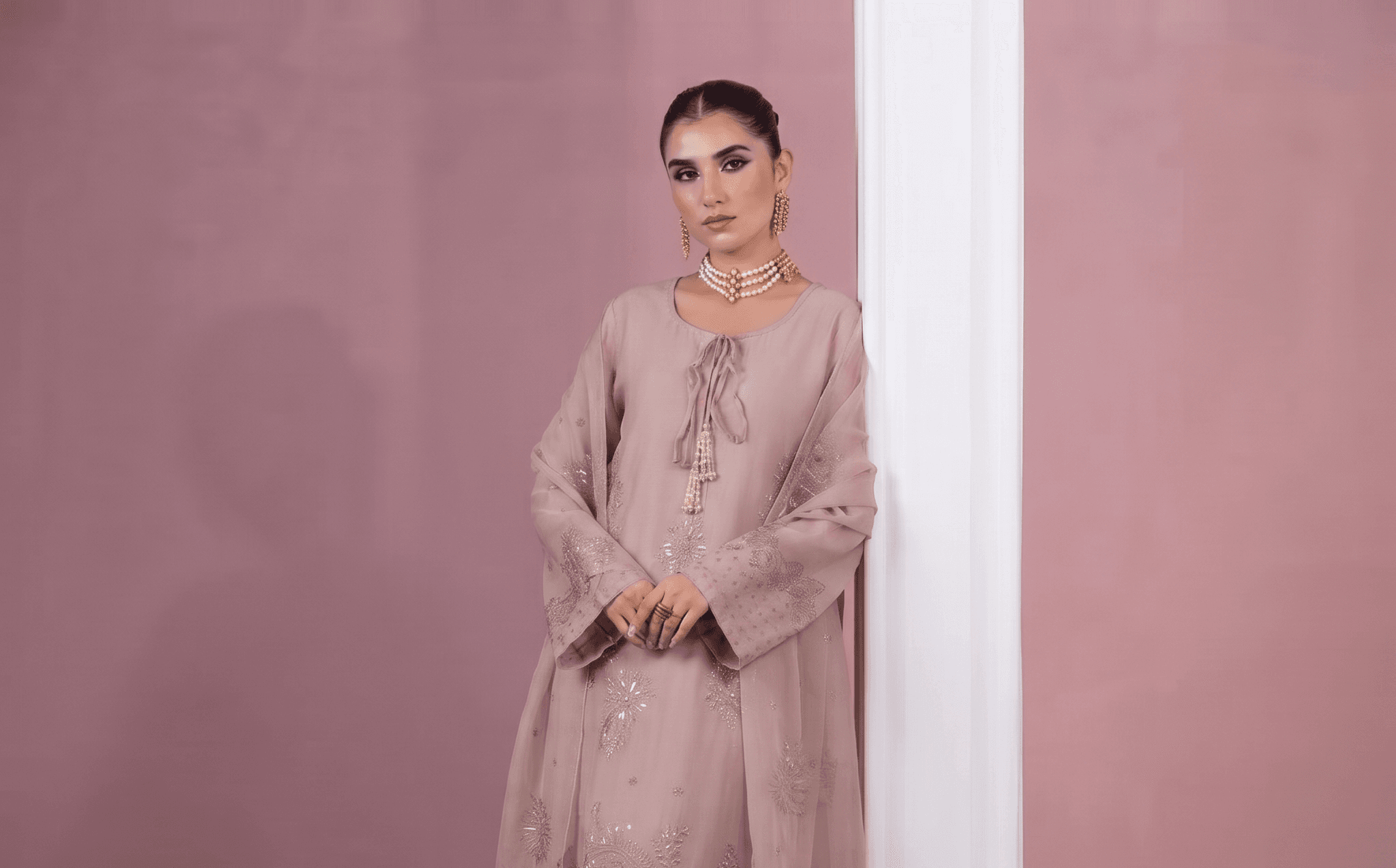 HR912 Priumum viscose nude pale collection salwar kameez with scarf party festive range Pakistani Indian fashion image 4