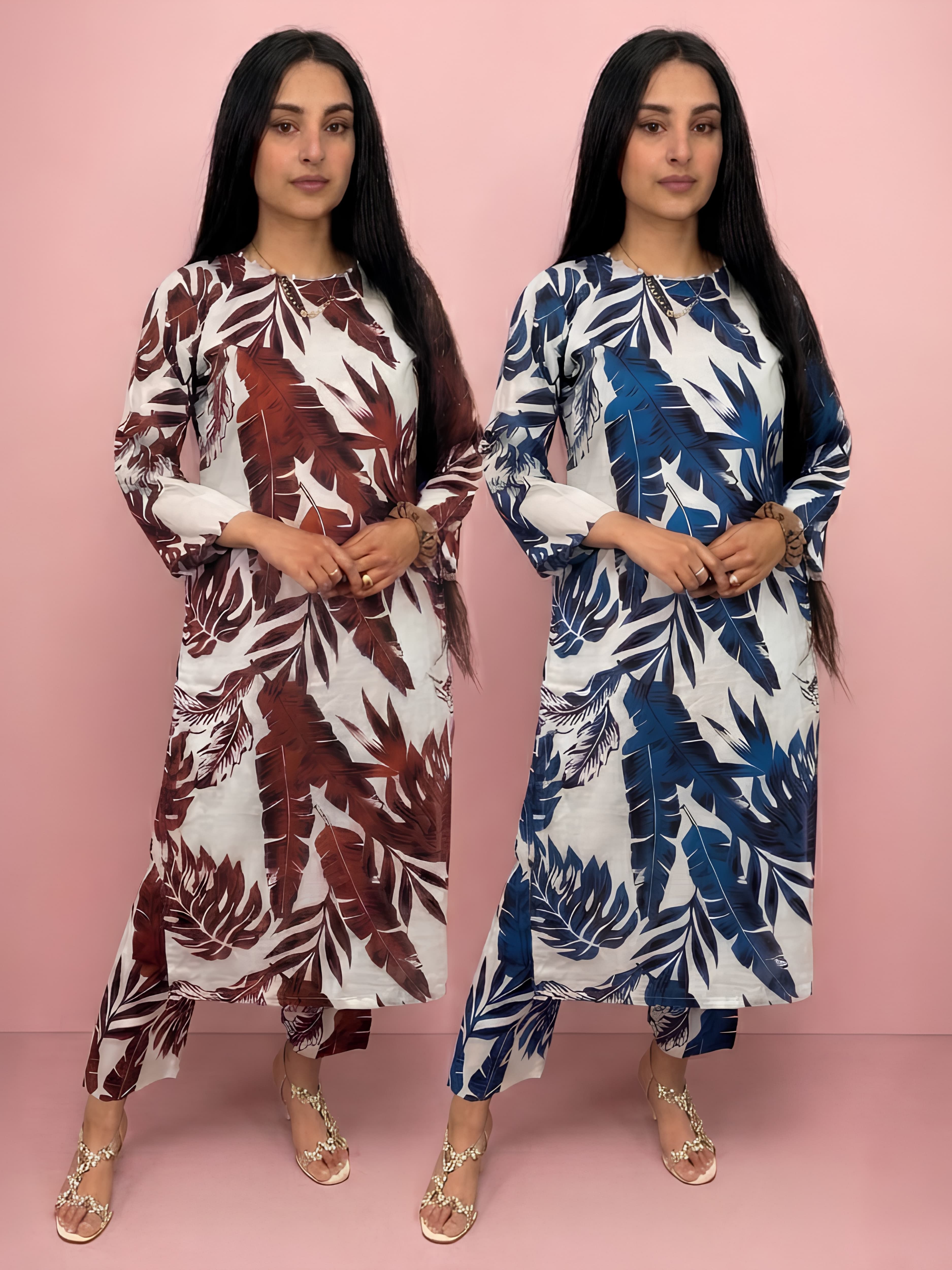 S31 Soft Casual Everyday Trendy Print Coords on Linen sizes S-XXL Womenswear traditional 2 piece Coord set image 1