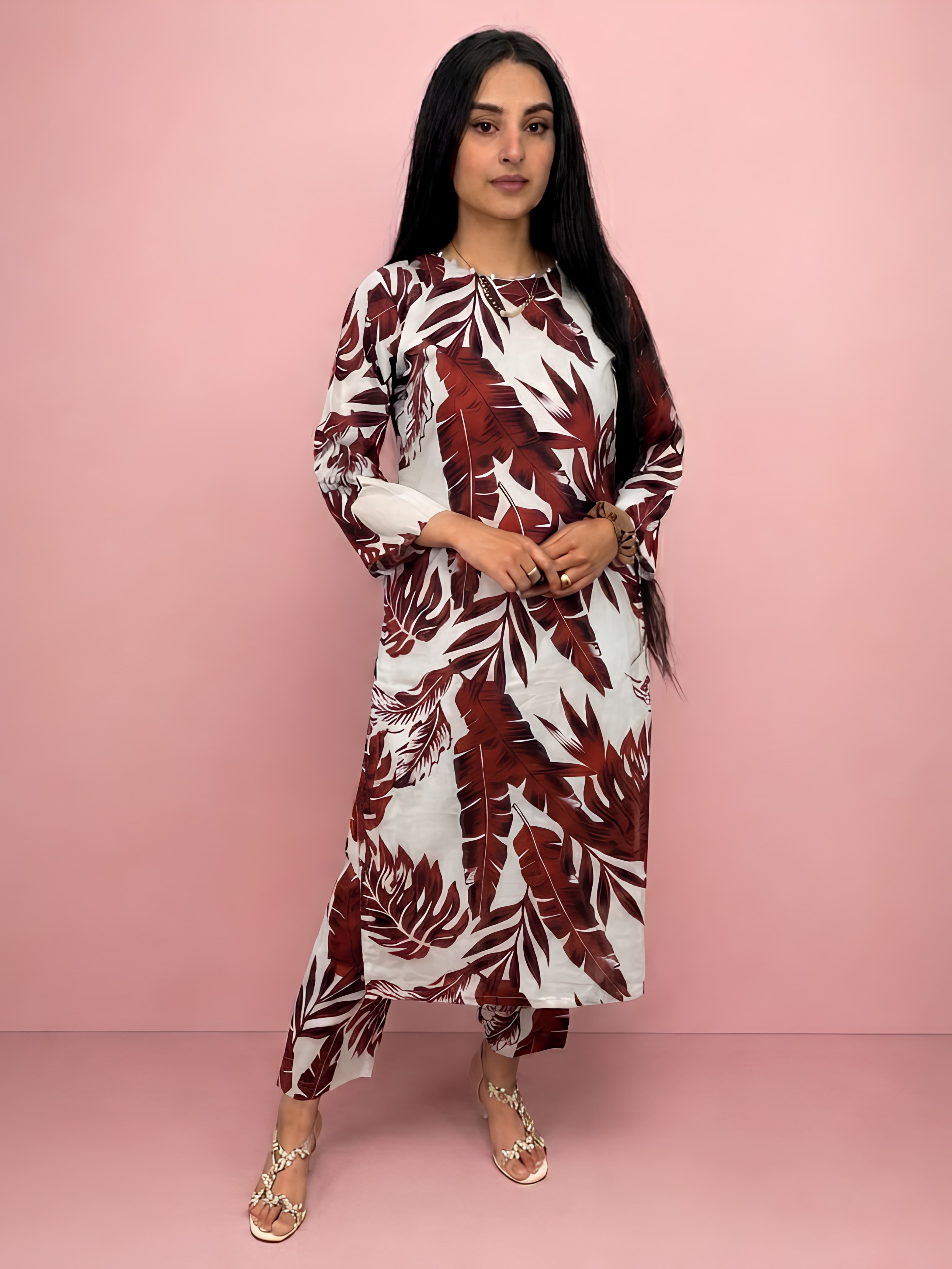 S31 Soft Casual Everyday Trendy Print Coords on Linen sizes S-XXL Womenswear traditional 2 piece Coord set image 2