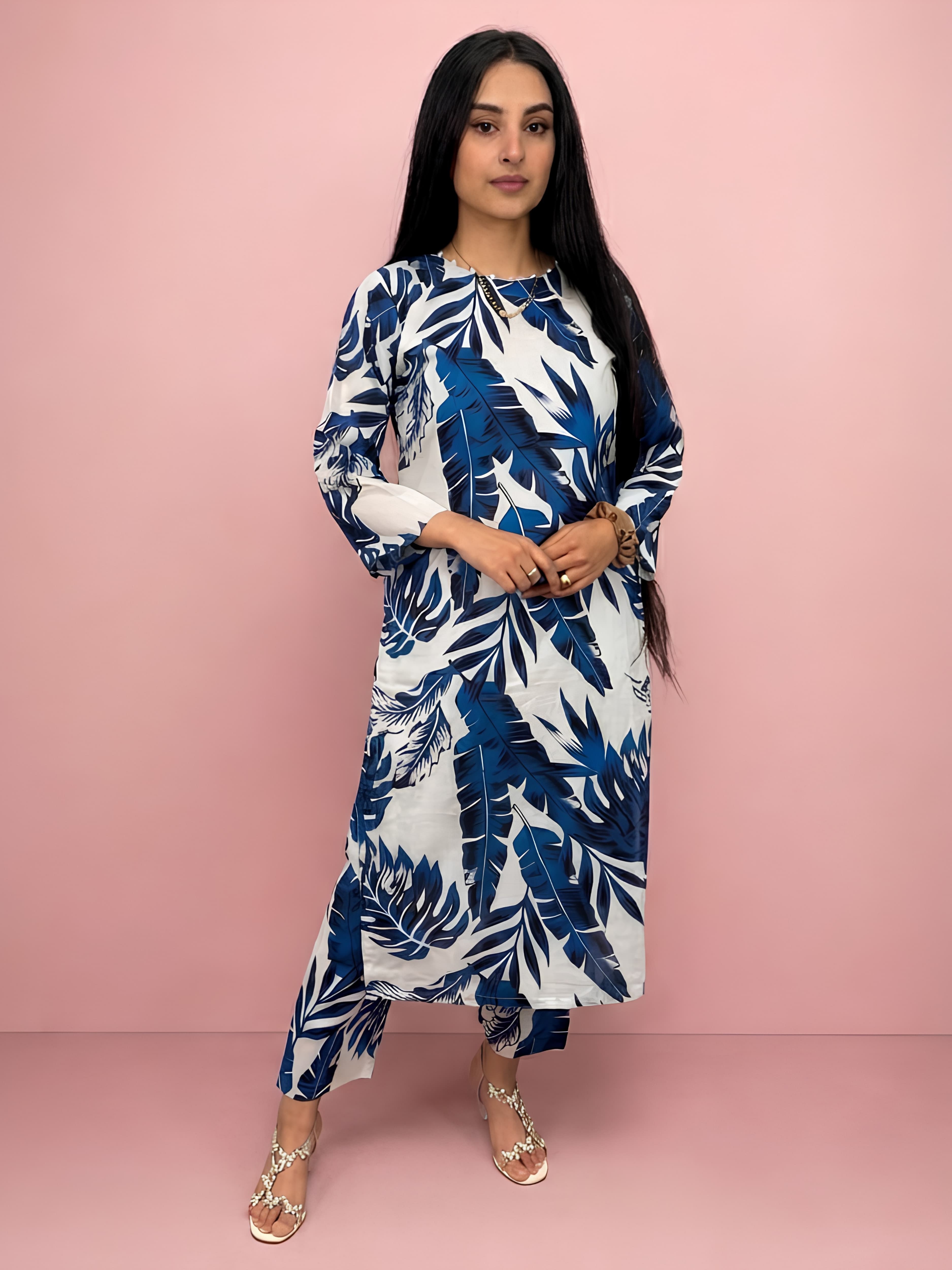 S31 Soft Casual Everyday Trendy Print Coords on Linen sizes S-XXL Womenswear traditional 2 piece Coord set image 4