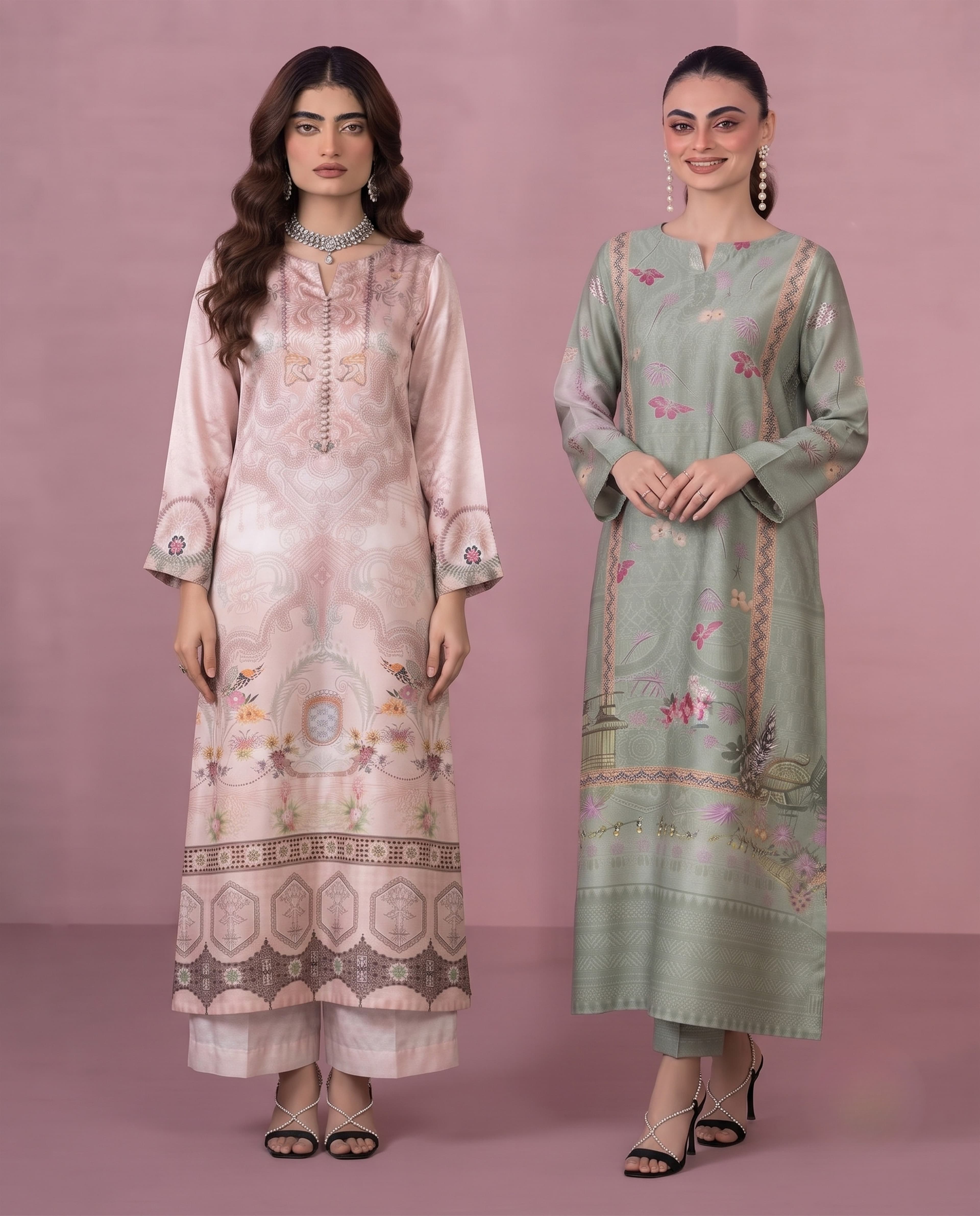 S6S Relaxed Fit Luxury Silk Kaftan Co-Ord Set | Hand Embellished Premium Summer 2PC Outfit Limited Edition Designs abaya womenswear image 1