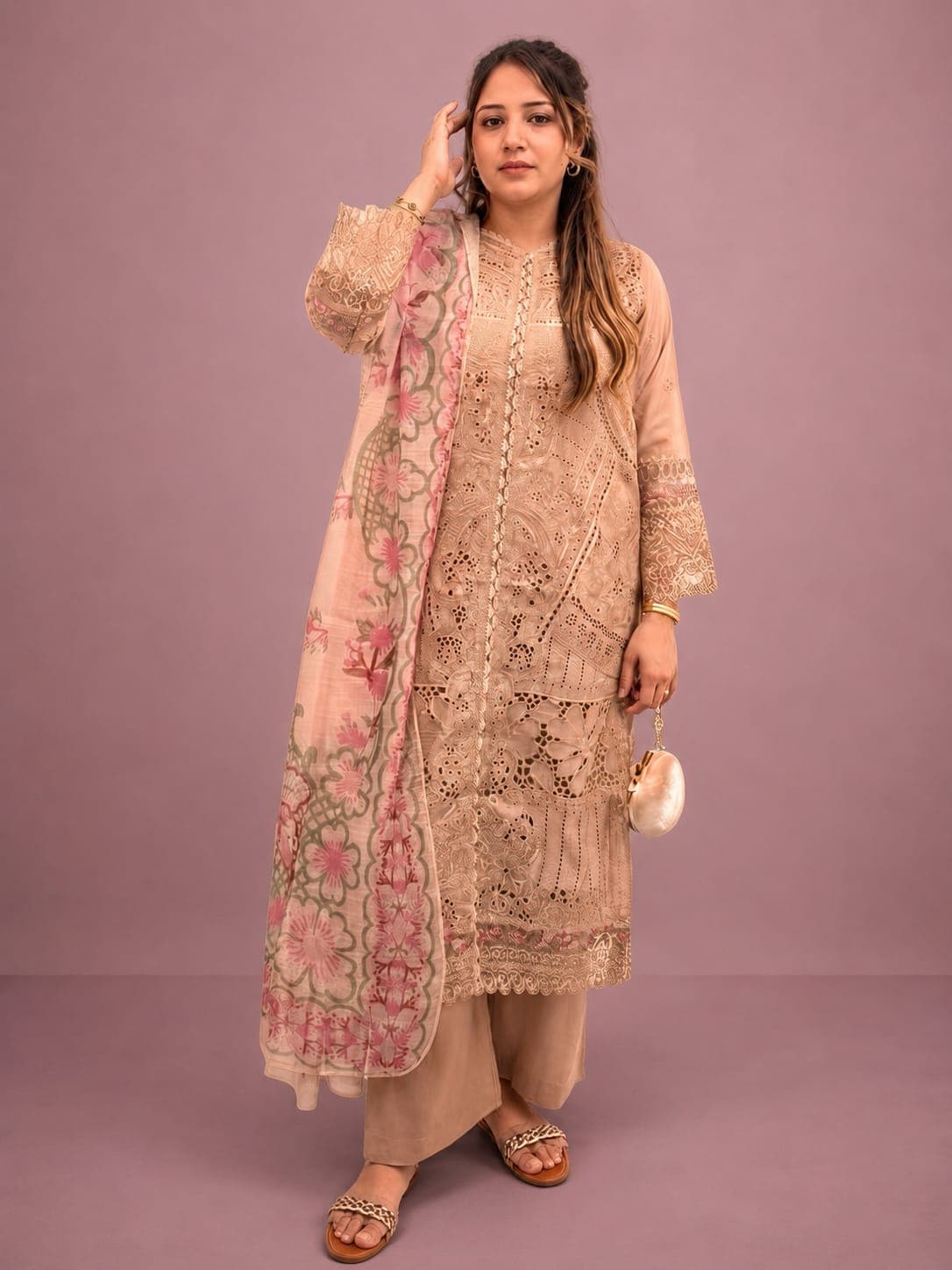 SC163 Limited Edition Lawn Chikankari Suit | Printed Scarf | Summer Collection salwar kameez Pakistani Indian fashion limited stock women’s summer fashion image 2
