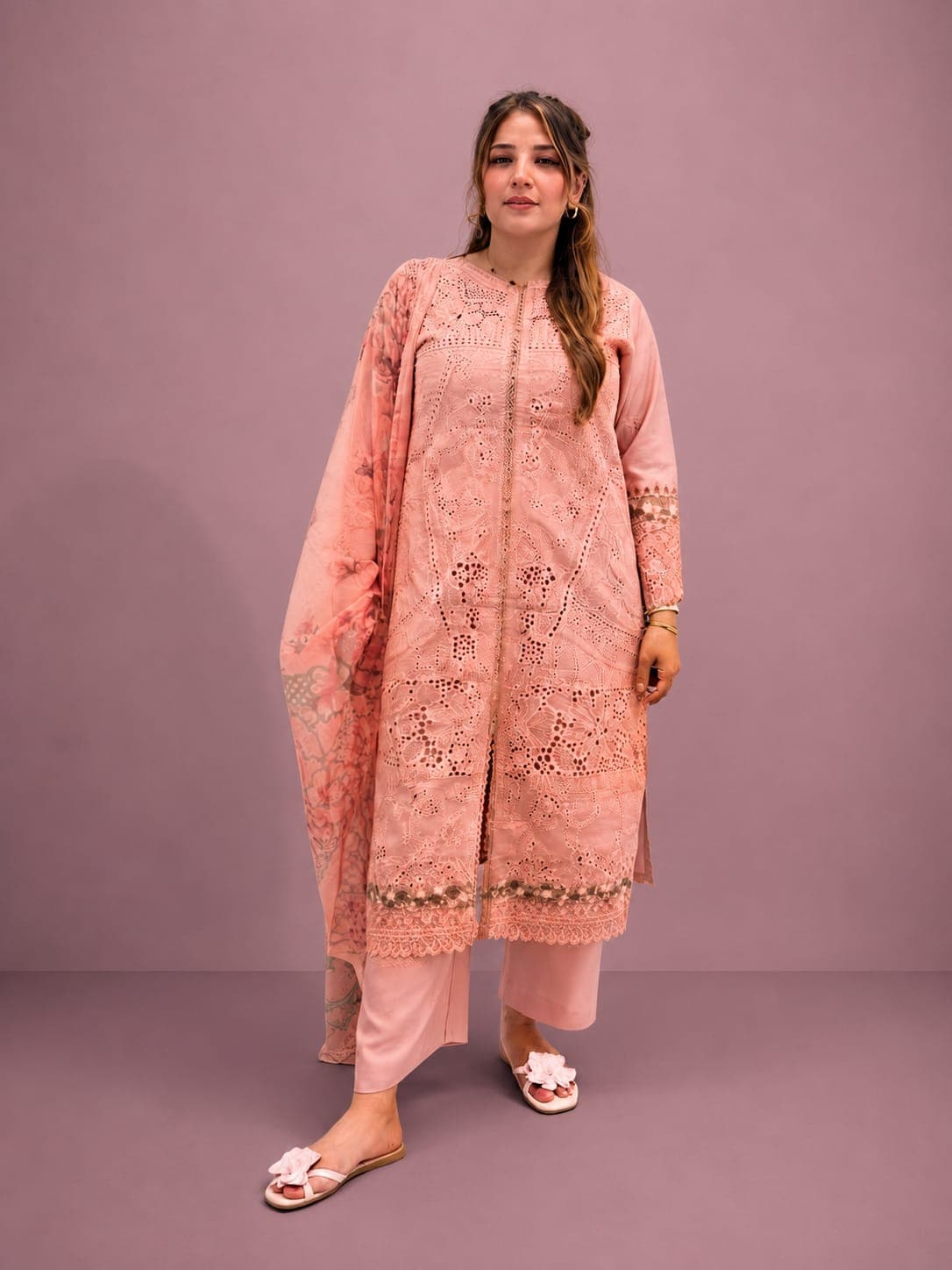 SC163 Limited Edition Lawn Chikankari Suit | Printed Scarf | Summer Collection salwar kameez Pakistani Indian fashion limited stock women’s summer fashion image 3