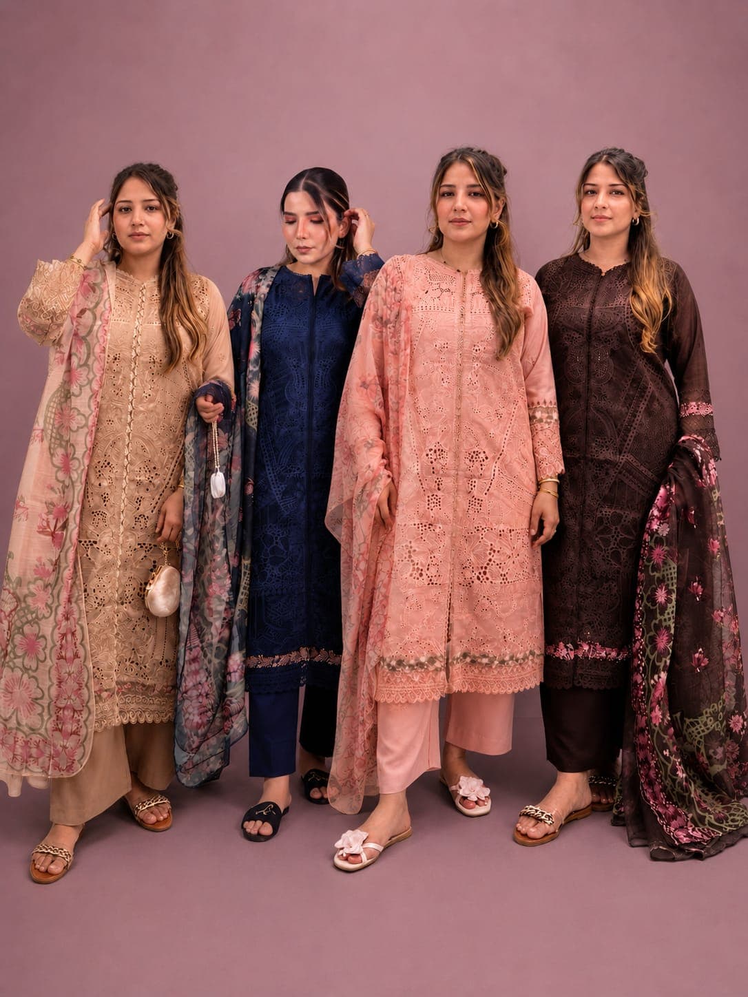 SC163 Limited Edition Lawn Chikankari Suit | Printed Scarf | Summer Collection salwar kameez Pakistani Indian fashion limited stock women’s summer fashion image 1