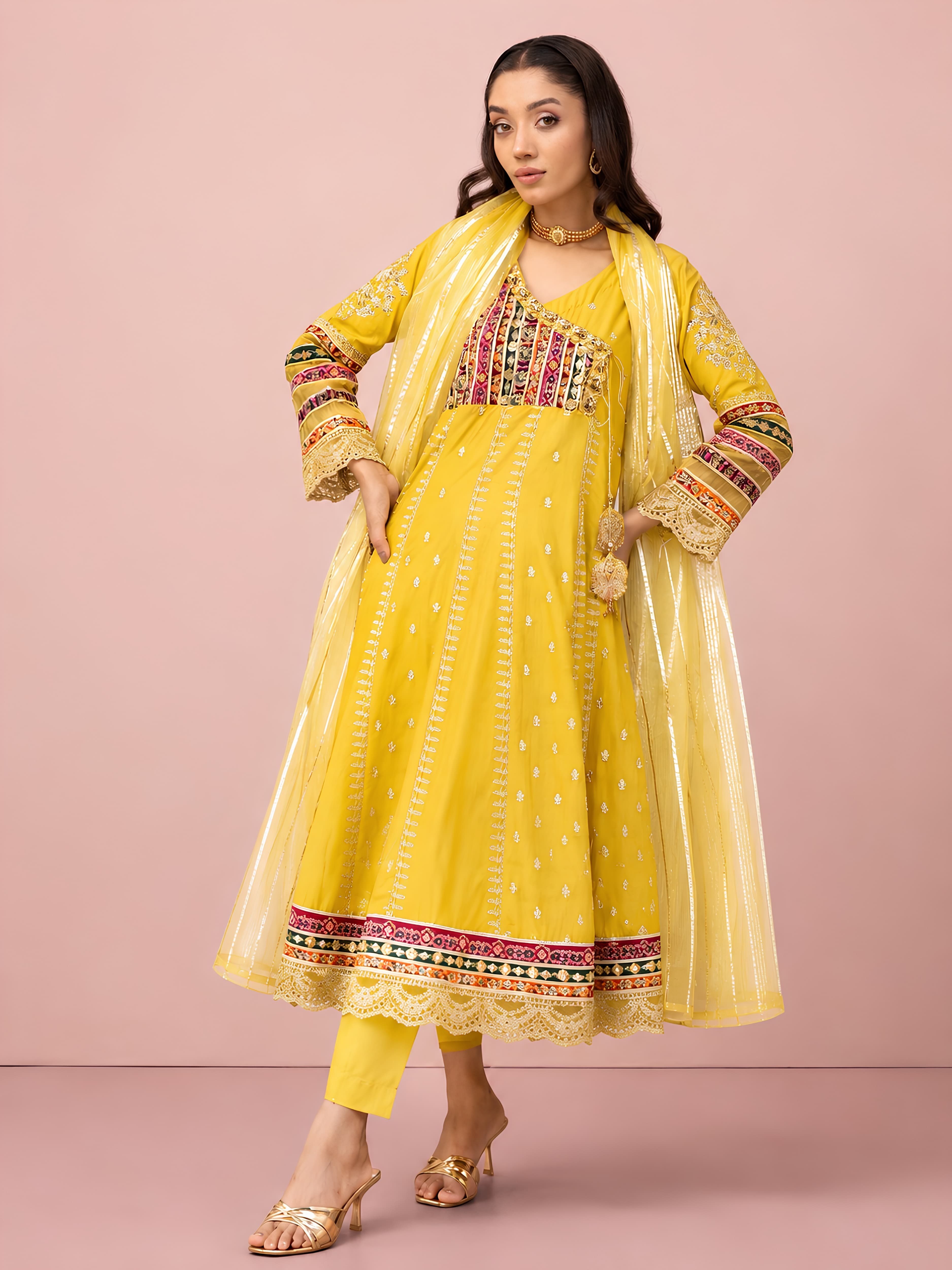 SPW8 new lux collection party family events Dress embroidered shalwar kameez Pakistani Indian fashion image 2