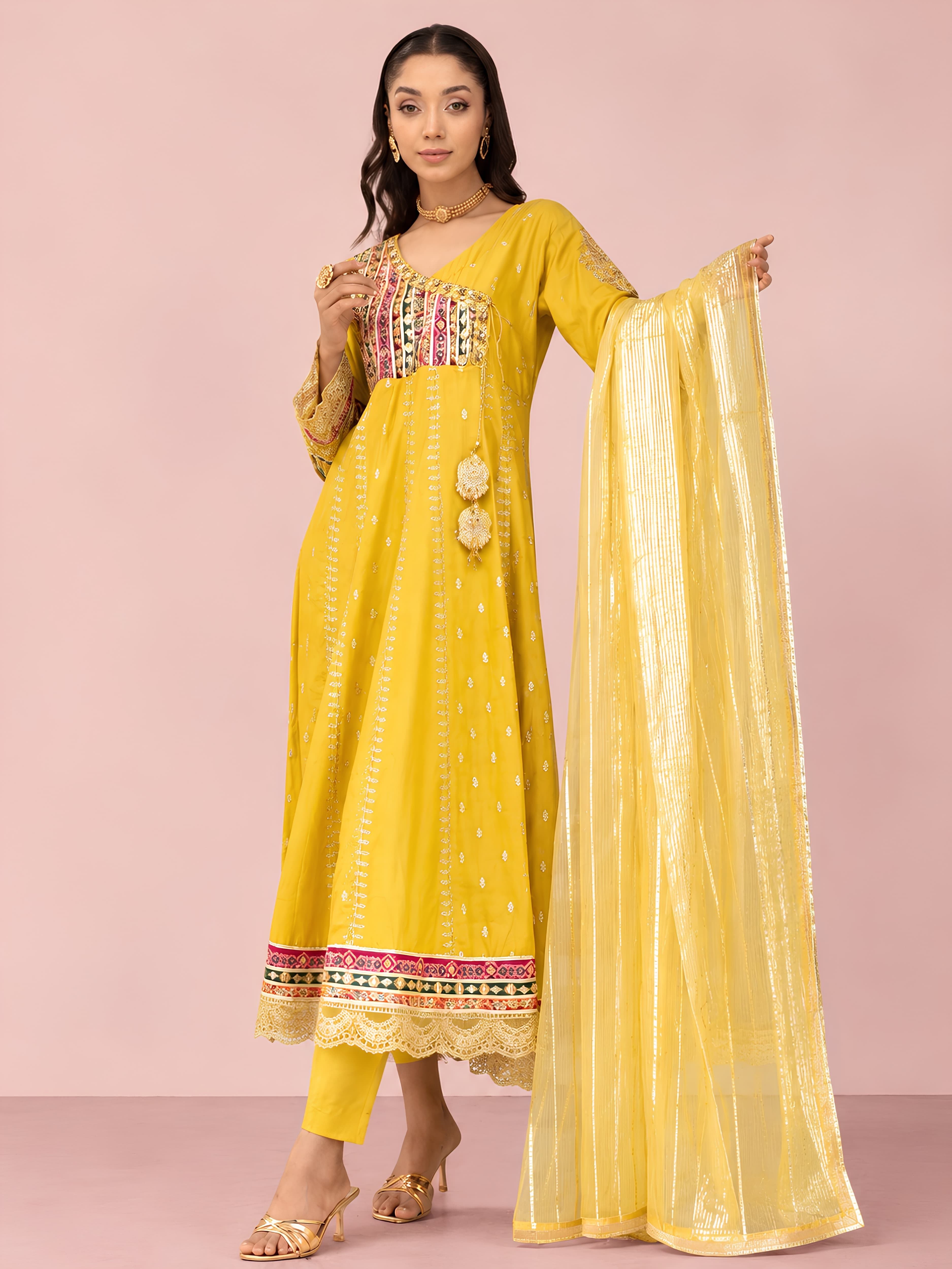 SPW8 new lux collection party family events Dress embroidered shalwar kameez Pakistani Indian fashion image 3