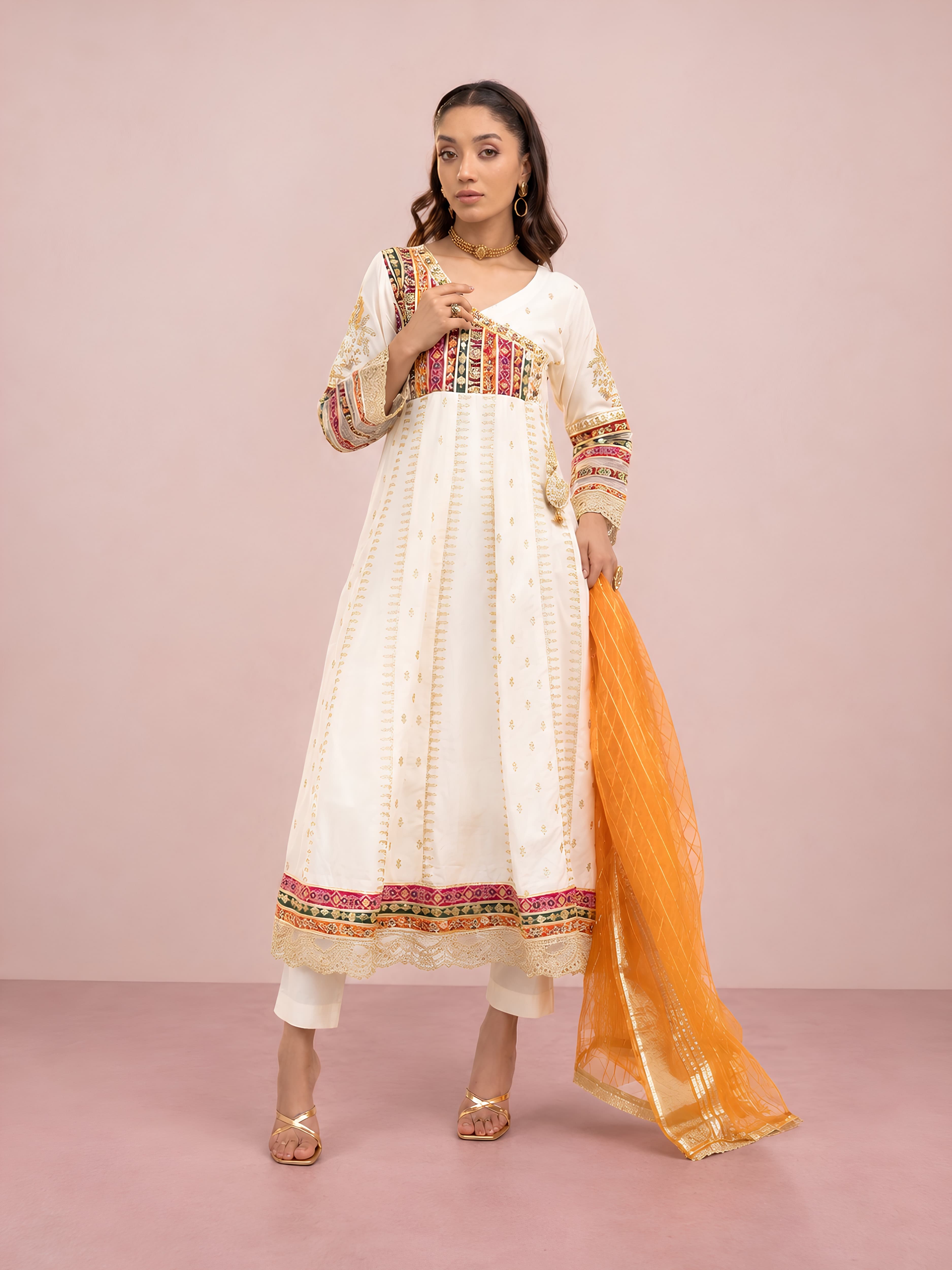 SPW8 new lux collection party family events Dress embroidered shalwar kameez Pakistani Indian fashion image 4