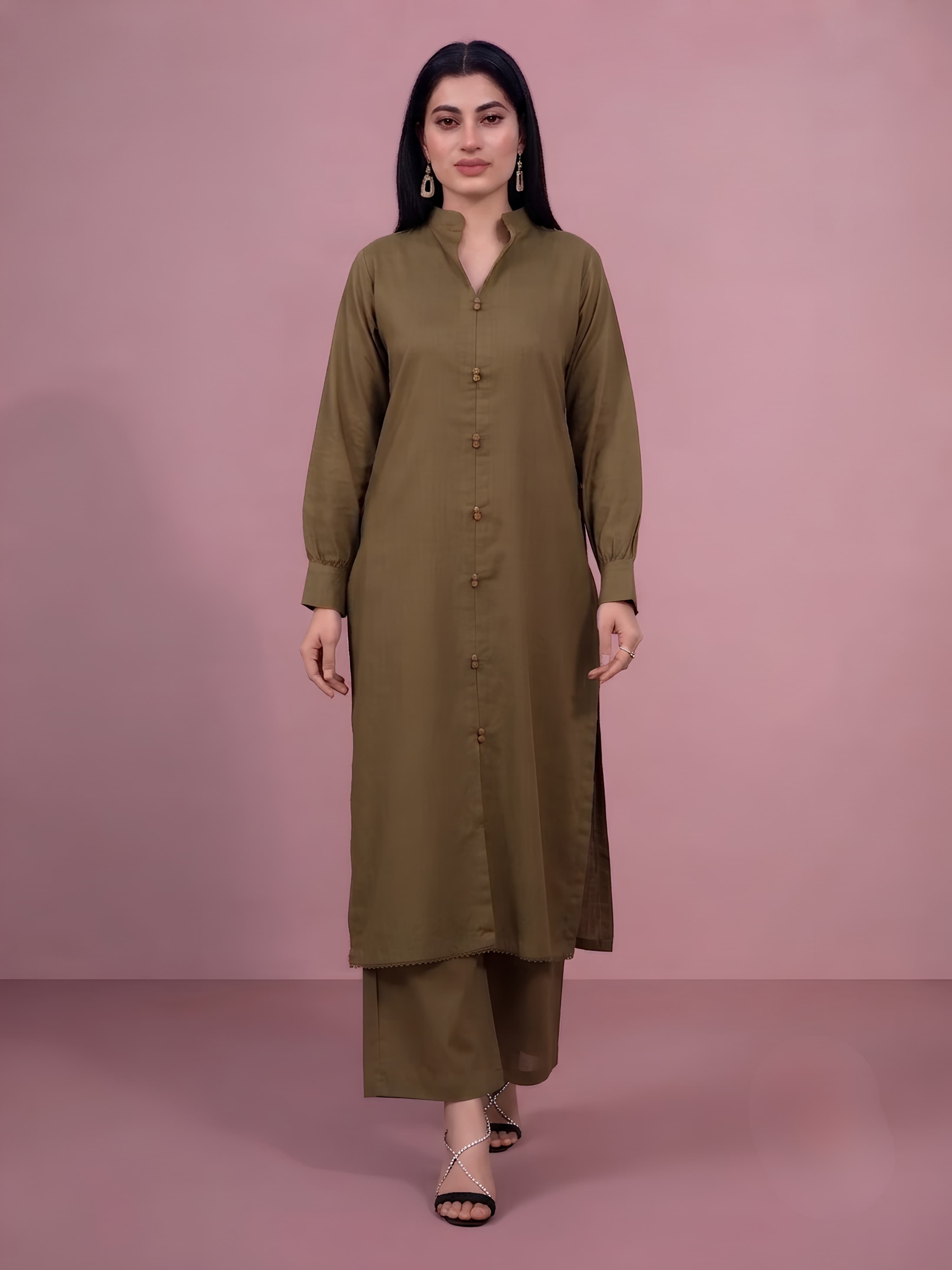 YST New long length coord set Dhanak fabric essential range salwar kameez abaya kaftan length modest wear image 2