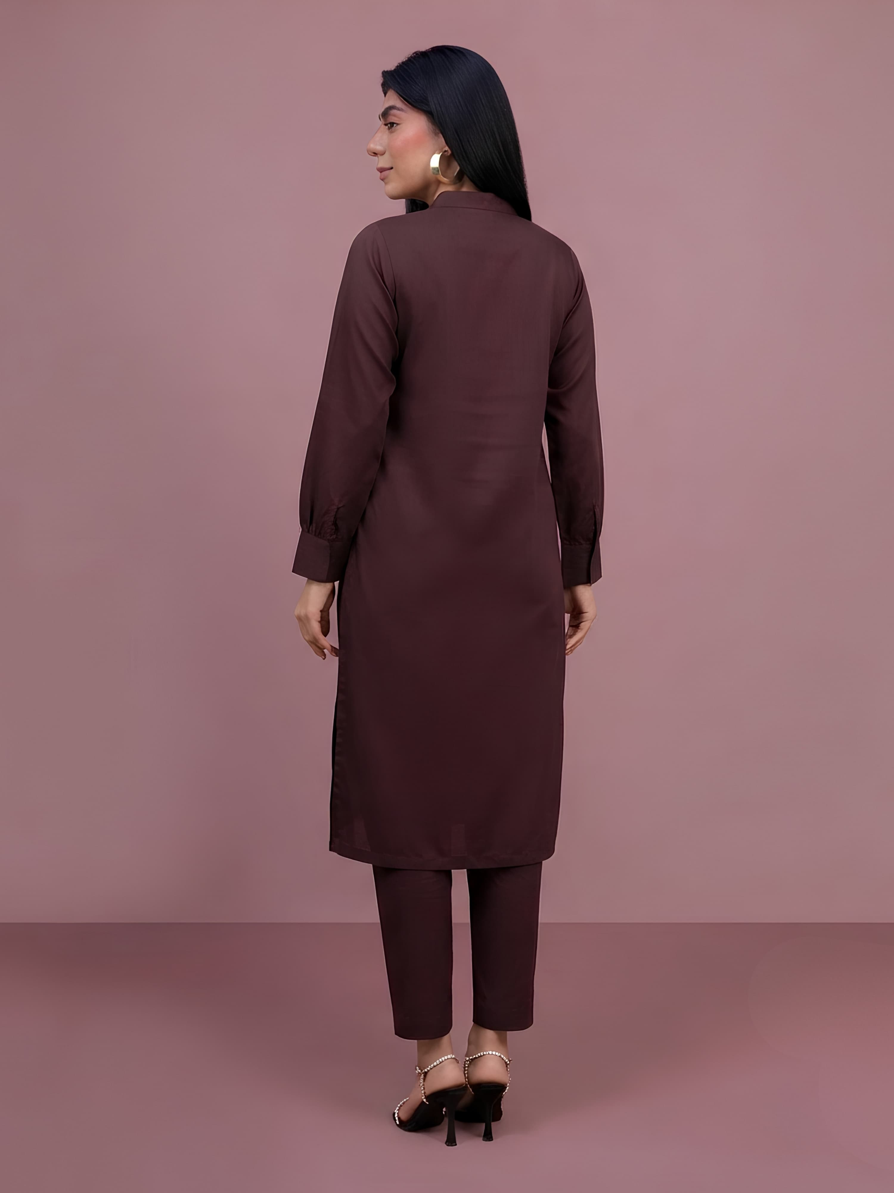 YST New long length coord set Dhanak fabric essential range salwar kameez abaya kaftan length modest wear image 5
