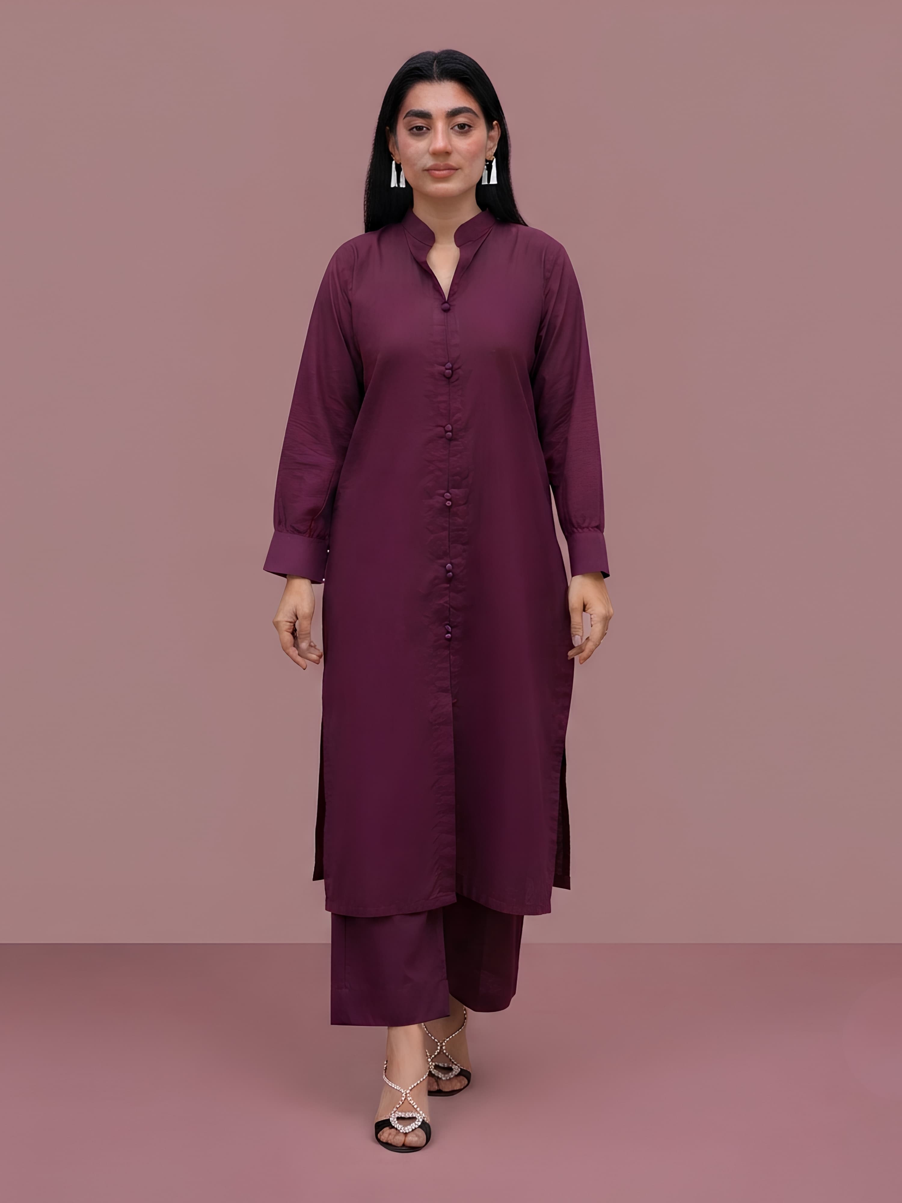 YST New long length coord set Dhanak fabric essential range salwar kameez abaya kaftan length modest wear image 8